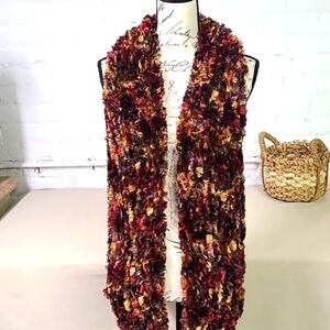 - Handmade Knitted Scarf Burgundy Loose Knit